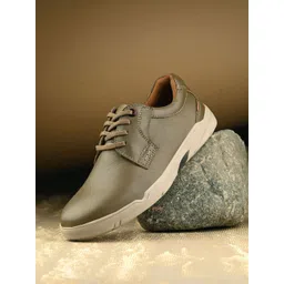 Egoss Men Leather Lace-Ups Lightweight Sneakers