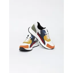 Snitch Men White Colourblocked Sneakers