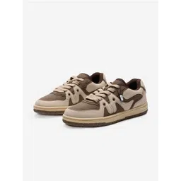 The Souled Store Men Cappuccino Lightweight Colourblocked Lace-Ups Sneakers