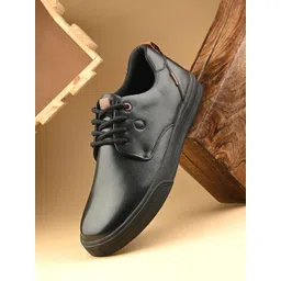 Egoss Men Leather Lace-Ups Casual Shoes Sneakers