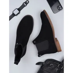 EZOK Men Leather Slip On Boots