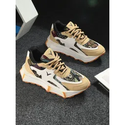 Vellinto Men Printed Round Toe Lace Ups Sneakers