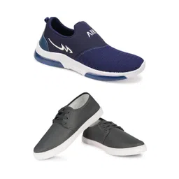 Spotwalk Mexico Men Pack Of 2 Slip-On Mesh Running Shoes