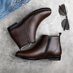 Synthetic Leather Lightweight Comfortable Trendy Walking Outdoor Slip On Chelsea Boots For Men