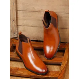 Teakwood Leathers Men Leather Chelsea Boots