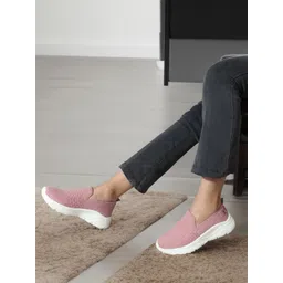 Women Embellished Flyknit Lightweight Slip-On Sneakers Walking Shoes For Women