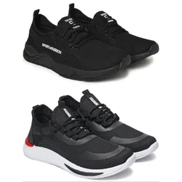 Free Kicks Men Black Mesh Marking Running Sports Shoes