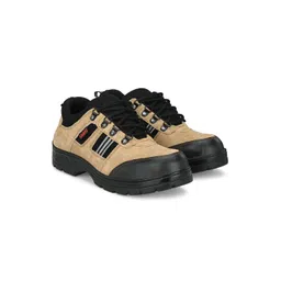 Ozarro Men Colourblocked Suede Steel Toe Safety Shoes