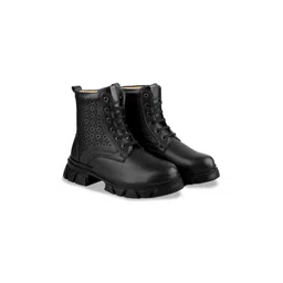 Bxxy Women Block Heeled Lace-Up High top Boots