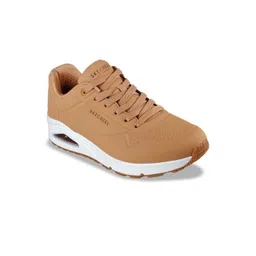 Skechers Uno - Stand On Air Men Solid Lace Ups Round Toe Casual Sneakers