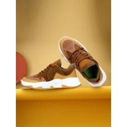 PSSHOES Men Lace-Ups Colourblocked Lightweight Sneakers Casual Shoes