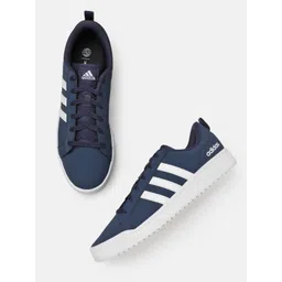 ADIDAS Men Striped Round-Toe VS PACE 2.0 IKD Leather Sneakers