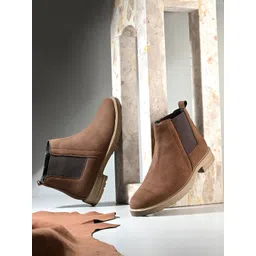 The Roadster Lifestyle Co Men Casual Block-Heeled Chelsea Boots