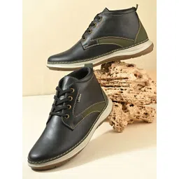 Vellinto Men Colourblocked Mid-Top Casual Regular Boots