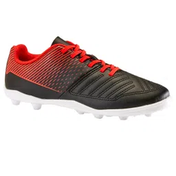 Kids Football Shoes Agility 100 Grass Black Red