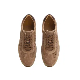 RARE RABBIT Men Textured Lace-Ups Round Toe Suede Sneakers