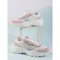 HRX by Hrithik Roshan Women Colourblocked Chunky Sole Round Toe Lace-Ups Sneakers