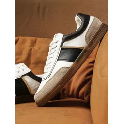 RARE RABBIT Men Colourblocked Round Toe Leather Sneakers