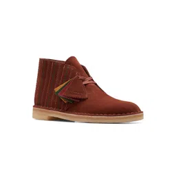 Clarks Men Embroidered Suede Mid-Top Desert Boots