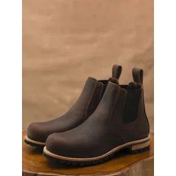 Craft & Glory Men Casual Block-Heeled Chelsea Boots