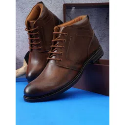 NICO NERINI Men Textured Lace Up Boots