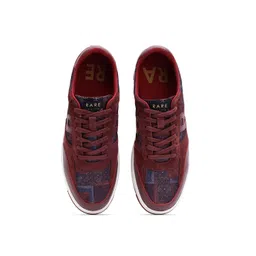 RARE RABBIT Men Lace-Up Textured Suede Sneakers