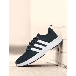 ADIDAS Men Teal Blue & White Woven Design Midaso Running Shoes