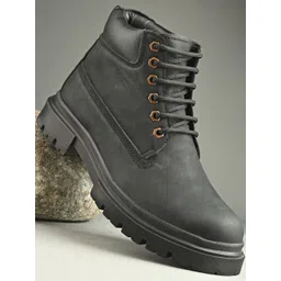 Roadster Men Black Synthetic Suede Chunky Boots