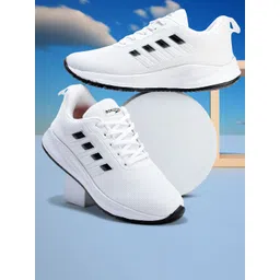 COOPERWINGS Men Textured Round Toe Lace Ups Running Non-Marking Shoes