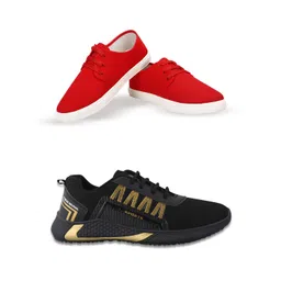 Spotwalk Men Set Of 2 Mesh All-Rounder Running Shoes