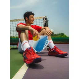 bacca bucci Pickle Series Men Court Sneakers with OrthoLite Eco Insoles Red UK 6