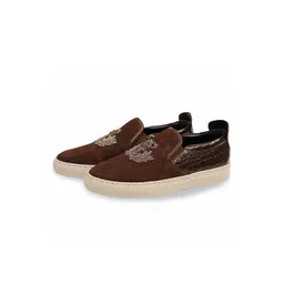 SHUTIQ Men Textured Suede Slip-On Sneakers