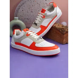 NICO NERINI Men Lace-Ups Round Toe Leather Sneakers