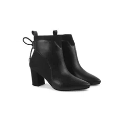 SHUZ TOUCH Women Solid Woven Design Lace Detail Regular Boots