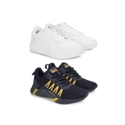 BIRDE Men Pack Of 2 Woven Design Comfortable Lightweight Sneakers