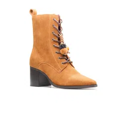 Peach Flores Seraphine Women Leather Regular Boots