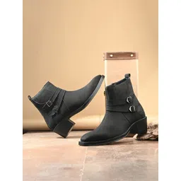 AfroJack Men Casual Block Heeled Regular Boots