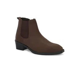 The Roadster Lifestyle Co. Men Leather Block-Heeled Chelsea Boots