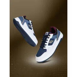 Bond Street Hustle Men's Blue & Brown Casual Sneakers