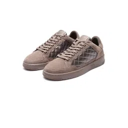 RARE RABBIT OMEGA BRASS Men Textured Suede Sneakers