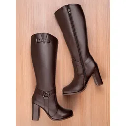 Bxxy Women High-Top Knee-Length Block Heel Boots