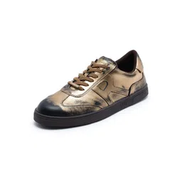 RARE RABBIT Men Printed Leather Sneakers
