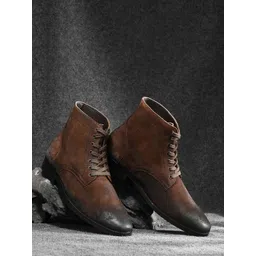 MILLE DOLLARI Men Leather Premium Oil Pull-Up Boots