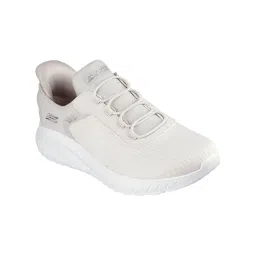 SKECHERS Women BOBS SQUAD CHAOS - IN COLOR Off White Casual Slip On Sneakers