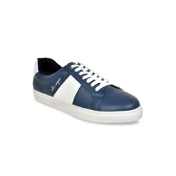 Allen Cooper Men Blue & White Colourblocked PU Sneakers