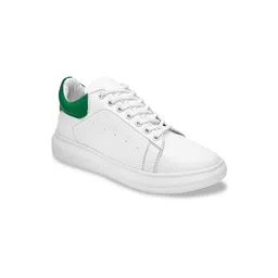 Giorgio Men Green Colourblocked Leather Sneakers