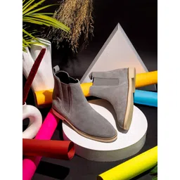 GRIFFIN Men CORINE Mid Top Leather Chelsea Boots