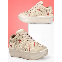 VENDOZ Women Embellished Lightweight Sneakers