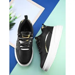 The Roadster Lifestyle Co. Women Black Round Toe Sneakers