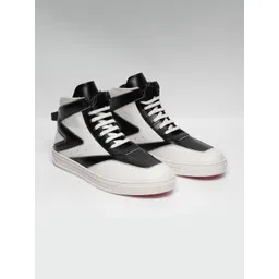 ZEESH Men Colourblocked Leather Slip-On Sneakers